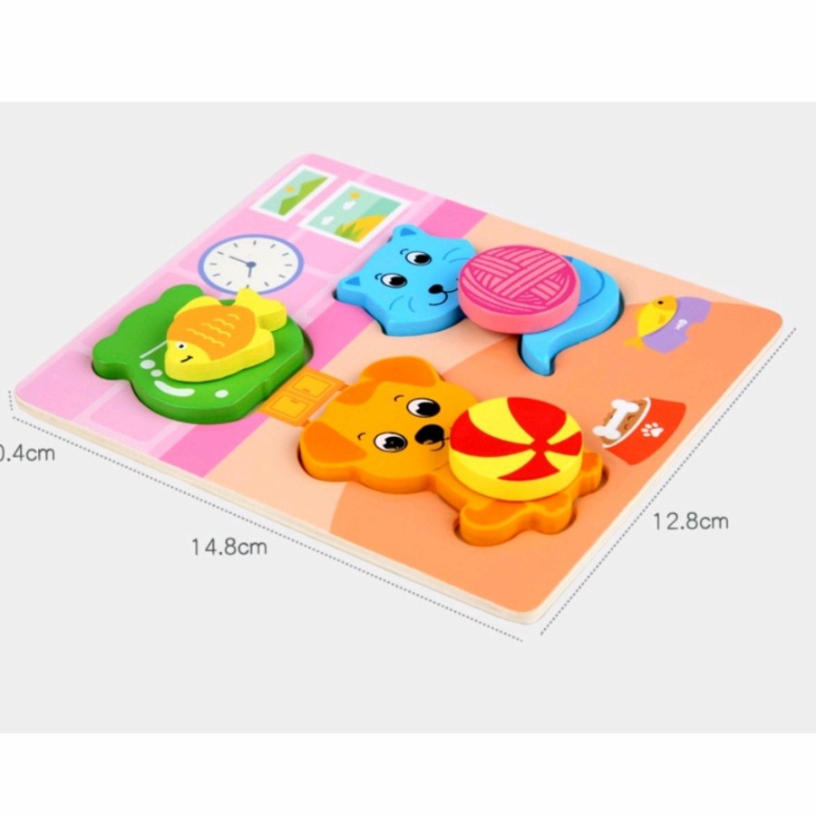 MAIN MATCHING PUZZLE - PUZZLE 3D 2 Lapis, mainan edukasi montessori