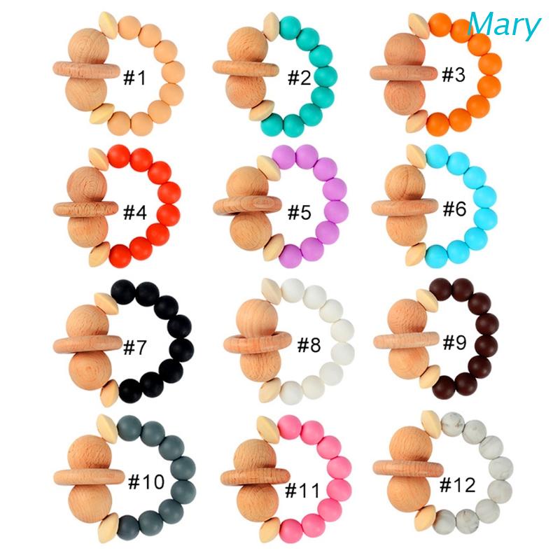 Mary Mainan Gelang Teether Silikon 12 Warna Untuk Bayi