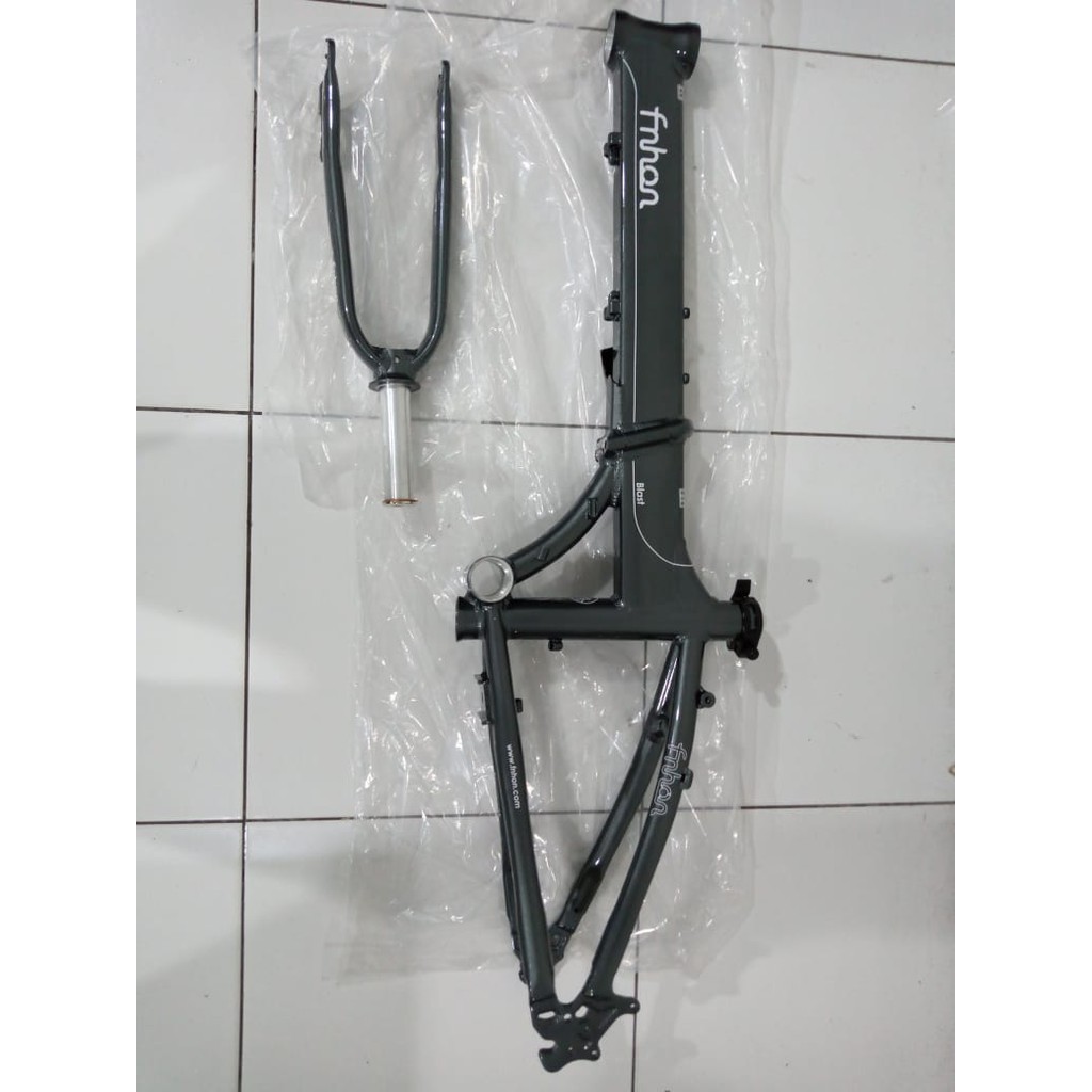 Frame Set FNHON BLAST Grey Discbrake 20 inch Db Sepeda Lipat Abu Abu Metalic Alloy Disc brake