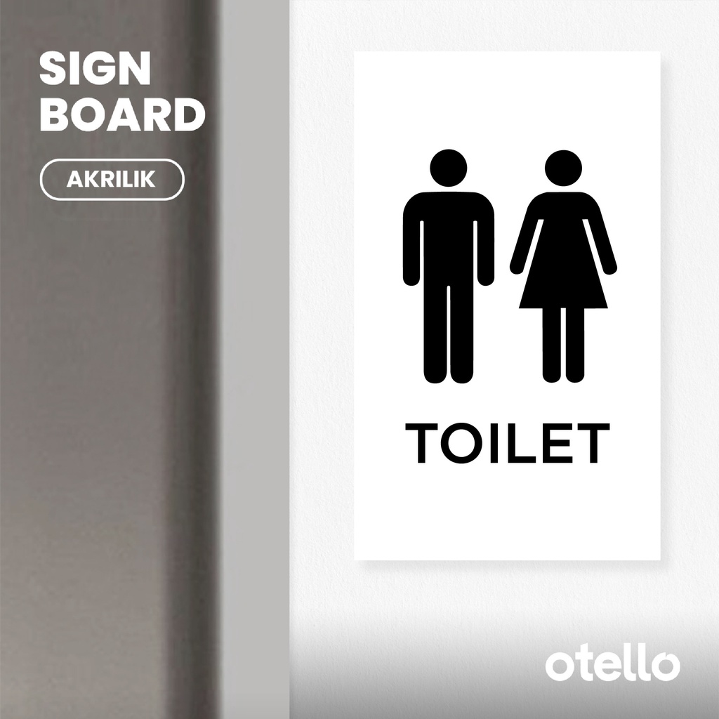 Signage Toilet Pria Wanita Ikon Sign Board Akrilik Portrait Tempel Petunjuk Nama Ruangan Dinding Pintu Ruangan Acrylic Plat Rambu Aklirik