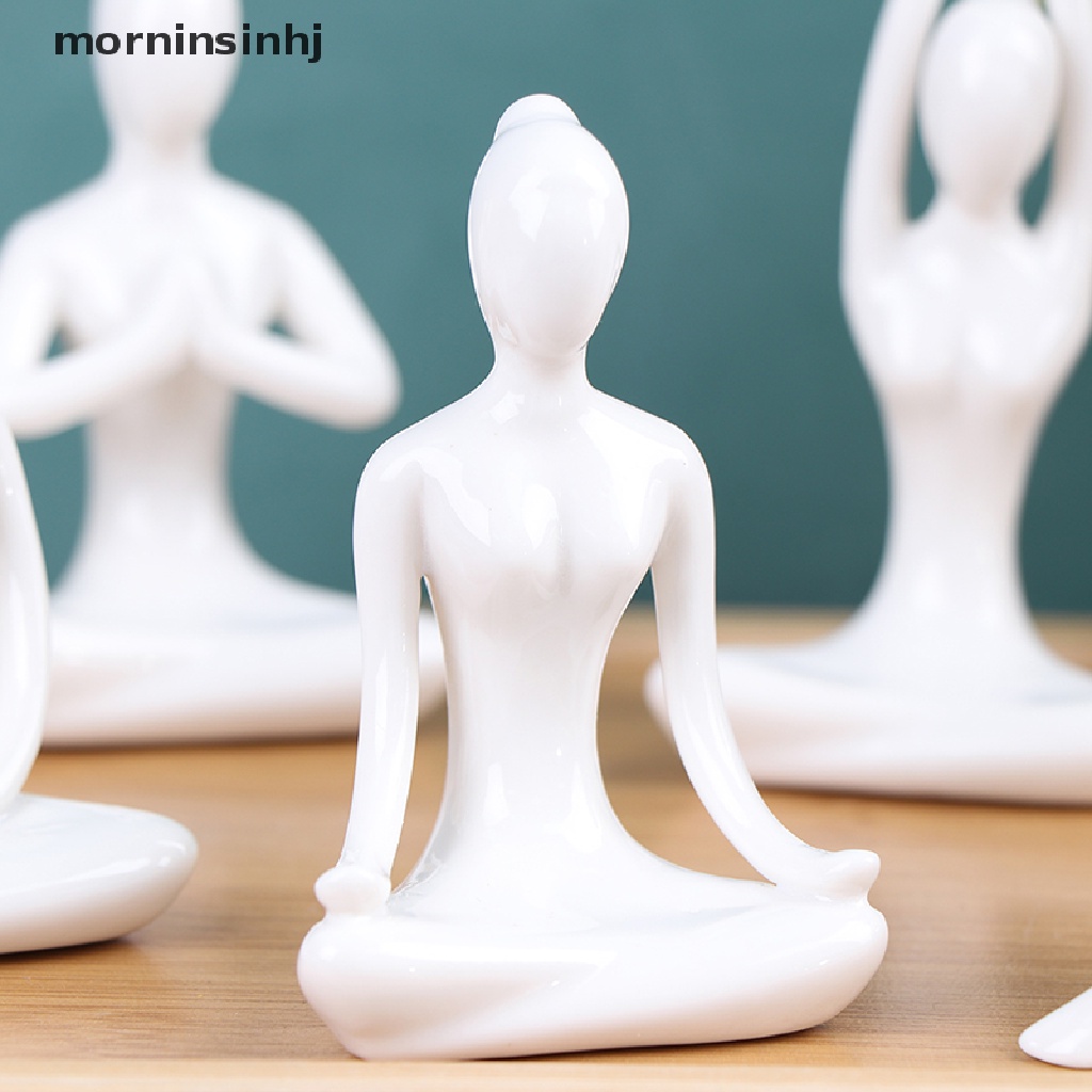 Patung Pahat Pose Yoga Mornin 6 Gaya Bahan Keramik Untuk Meditasi