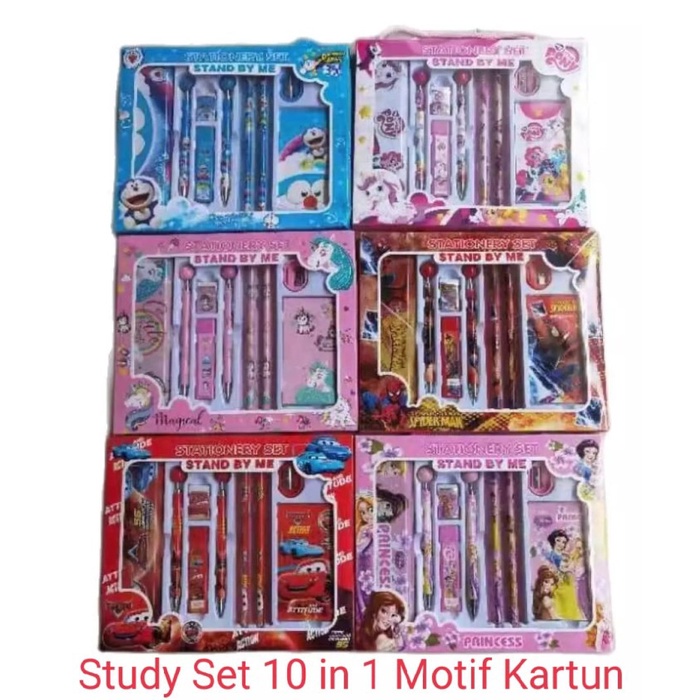 

AS888 - PAKET ALAT TULIS / STUDY SET 10 IN 1 UKURAN BESAR KARAKTER KARTUN