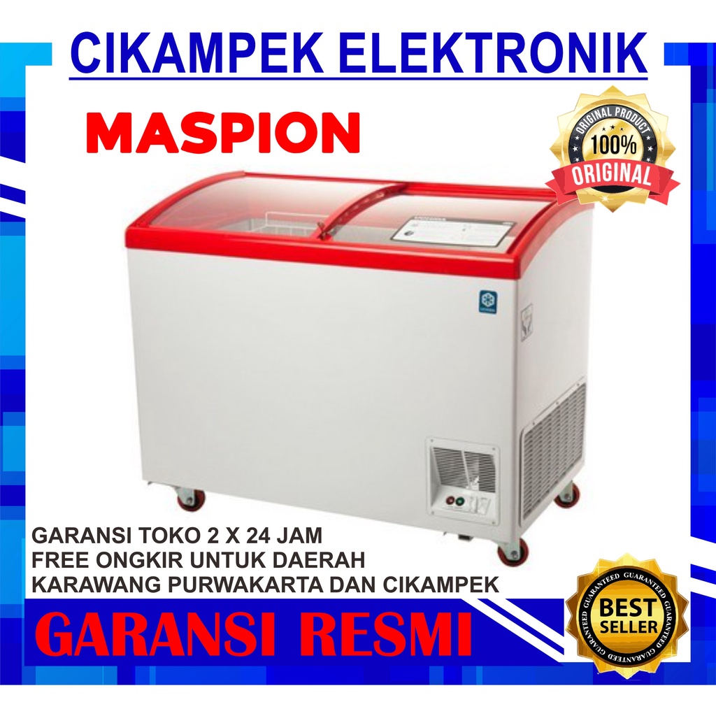 CHEST FREEZER BOX MASPION UFH-300C SLIDING KACA 300 LITER UFH 300C