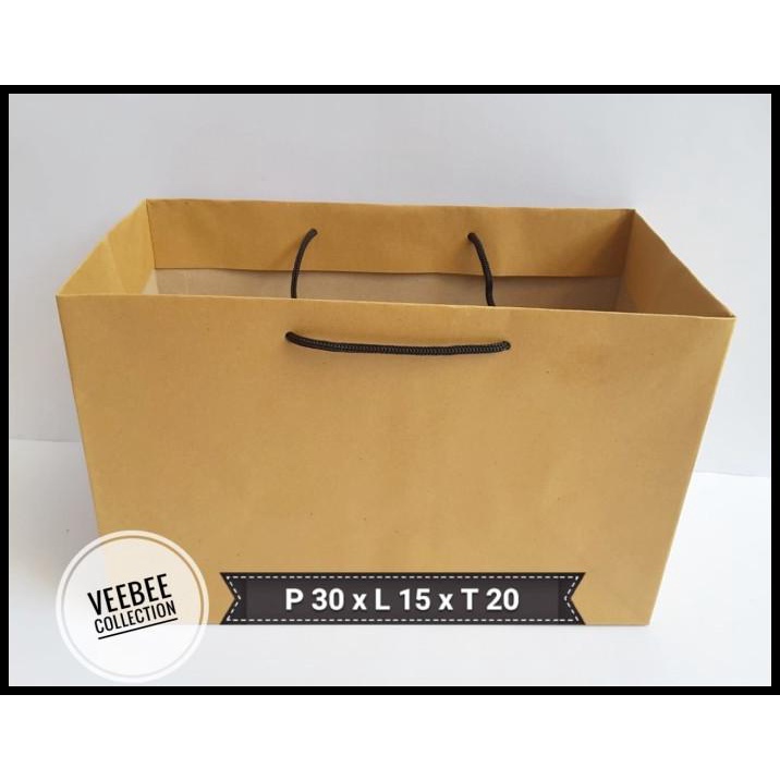 

Paperbag 30X15X20 Kraft/ Tas Kertas Kue/ Tas Sovenir/ Paperbag/ Tas