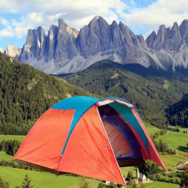 Tenda camping dome double layer murah kapasitas 3 - 4 orang Tenda Murah Tenda Hangat