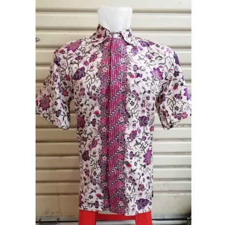 KEMEJA BATIK PRIA / KEMEJA MOTIF BATIK LENGAN PANJANG DAN LENGAN PENDEK MOTIF TANJUNG PINK