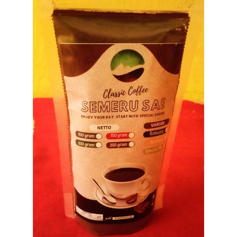 

Kopi Bubuk Robusta Specialty 100 Gram, Kopi Semeru Sae Original dengan Cita Rasa dan Aroma Yang Khas