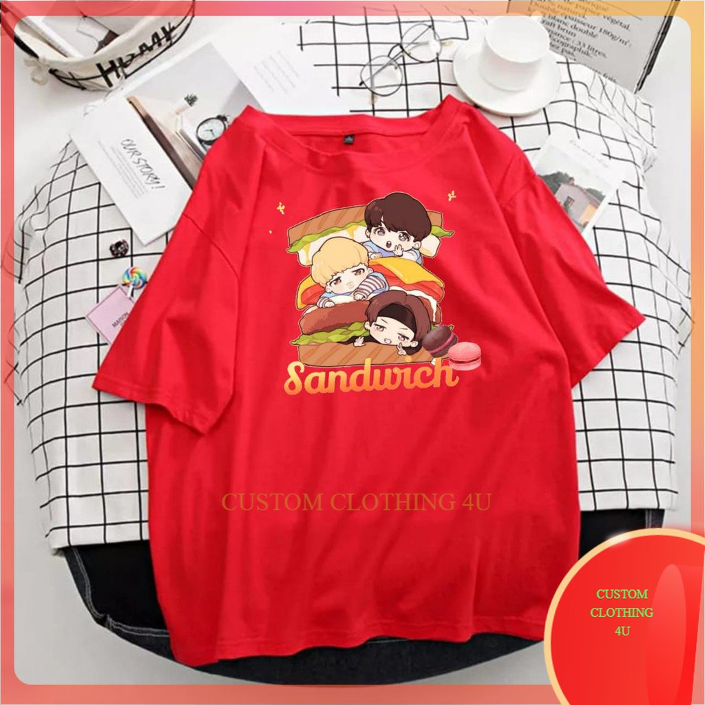 Kaos BTS Butter Wanita Oversize Big Size Murah Bt21 Anak Jimin Original Jumbo Freebies Gambar Sandwi