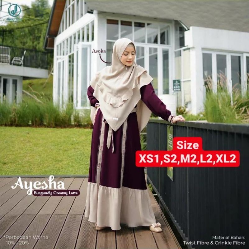 READY SIAP KIRIM❤AYESHA GAMIS SET ORI BY ALWA HIJAB