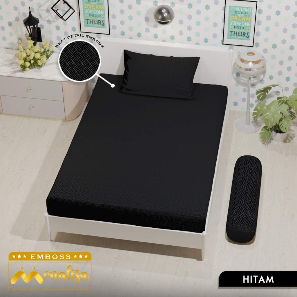 Monalisa Emboss Sprei Uk 90/100/120 - Hitam