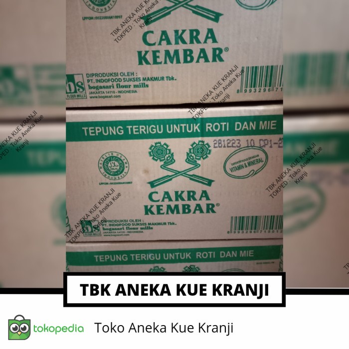 

BISA COD Tepung Terigu Cakra Premium Bogasari 1 dus (1 kgx12 pc) via Gojek