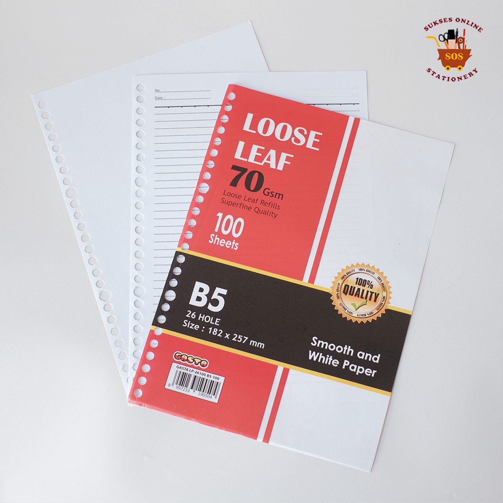 

MJ Loose Leaf GASTA B5 100 lbr / Loose Leaf / Kertas Binder