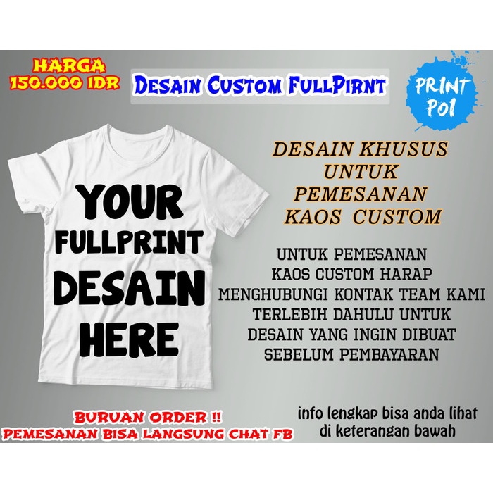 Kaos Full Print Anime FullPrint [ KHUSUS CUSTOM SUKA SUKA ]