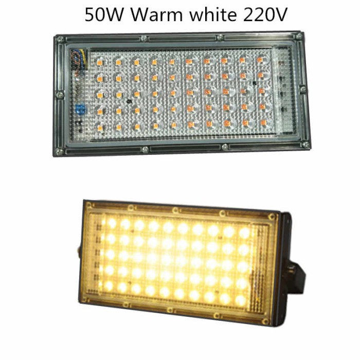 Lampu Sorot Flood Light Waterproof 50W Warm White 3000K 50 Watt