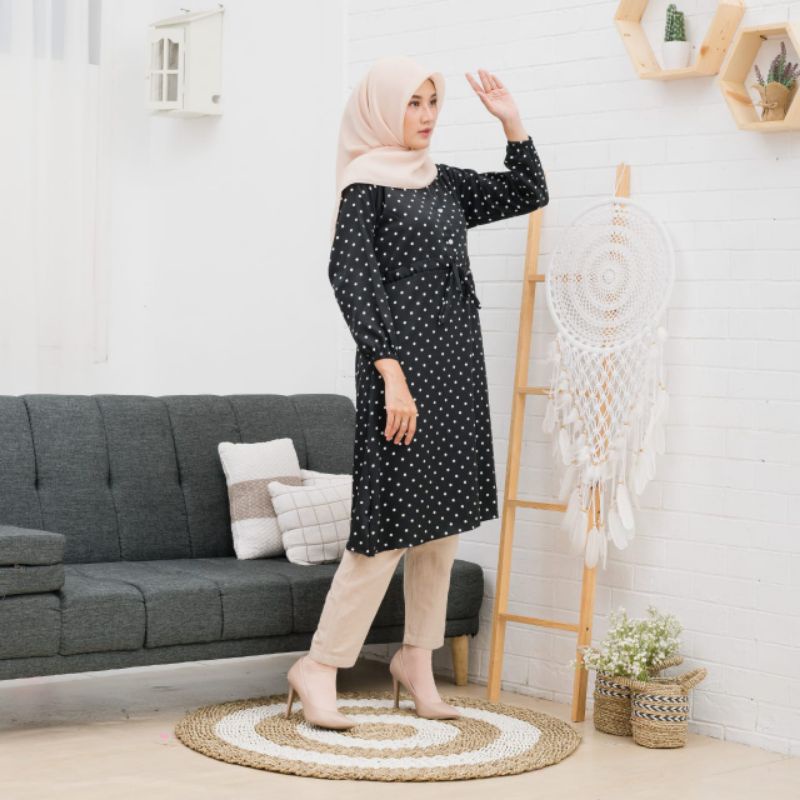 TUNIK POLKADOT / tunik murah / tunik kekinian / tunik terbaru 2021 / tunik terlaris busui friendly