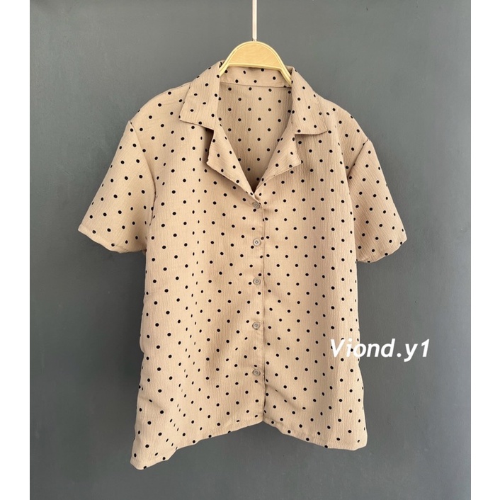 blouse polka/kemeja polka/atasan korea