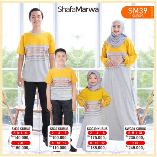 Baju Couple Keluarga / Shafa marwa Couple  SWG39 / Gamis Terbaru / Kaos Pria / Kaos Over Size Wanita