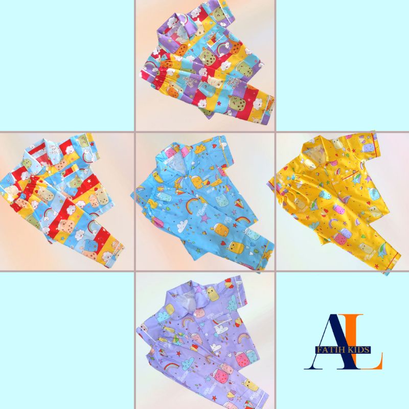Piyama boba anak 1-10 tahun baju piama anak perempuan duyung