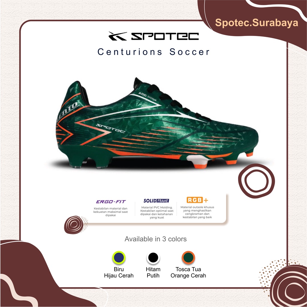 Sepatu Sepak Bola SPOTEC CENTURION SOCCER Tosca-Oranye
