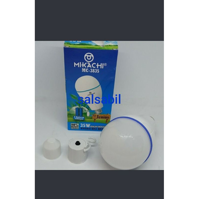 BOHLAM LAMPU EMERGENCY LED MIKACHI 35W 35 WATT BATERAI LITIUM ORIGINAL