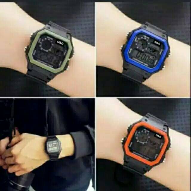 (Terima Cod)JAM TANGAN PRIA Q&amp;Q Digital Sergi RUBBER(Dikirim Dari Jakarta)