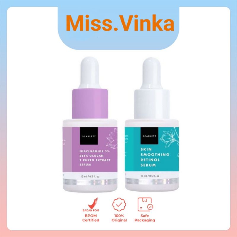 ❤️Miss.Vinka❤️ BPOM ORI 100% Scarlett Whitening Retinol Niacinamide Serum