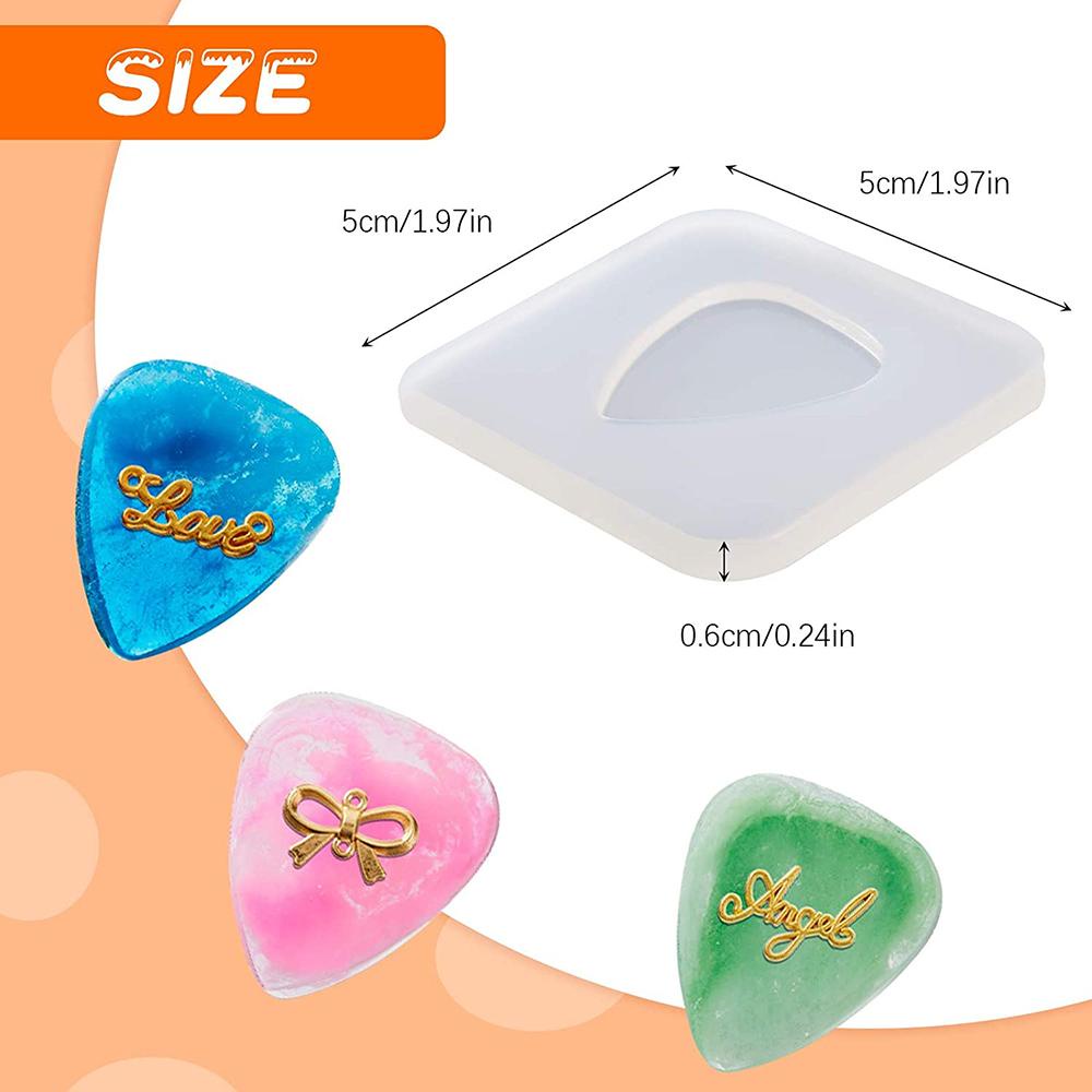 Solighter Cetakan Silikon Cairan Seni Resin Gitar Plectrum Pick Perhiasan Kerajinan Membuat Clay Alat Resin Mold