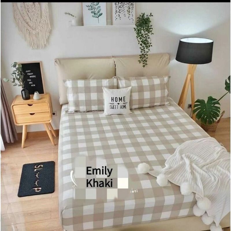 SPREI/SEPREI HOMEMADE NO.1 KOREAN STYLE AESTHETIC EMILY TARTAN ANJANA GRID KATUN DISPERSE - UKURAN 120, 160 &amp; 180