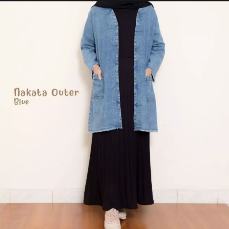 Outer Jeans Cardigan Wanita Blazer Hoodie