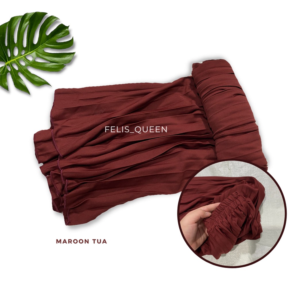 Rok termurah Jumbo Plisket Pendek Wanita 7/8 / Rok Payung Wanita-5