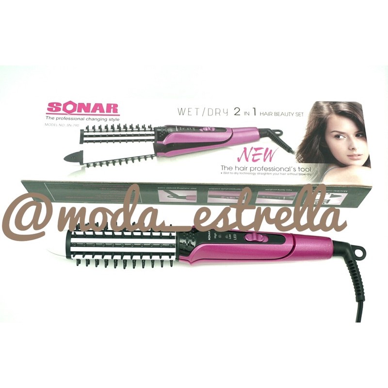 CATOK SONAR BRUSH BLOW/CATOK SISIR MURAH TOURMALINE FLAT 2in1 SN798/CATOK KERITING LURUS TONG BULET