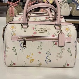 [Instant/Same Day]3100 coach Rowan Satchel Floral Print Women Handbag Crossbody Sling Pillow Boston Bennett Bag  ztb