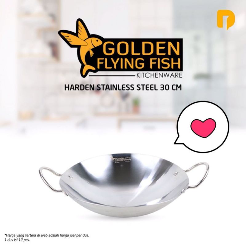 wajan golden flying fish harden stainless steel