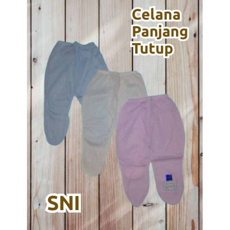 Celana Panjang Bayi SNI Buka Tutup Kaki Polos Warna 3 Pcs