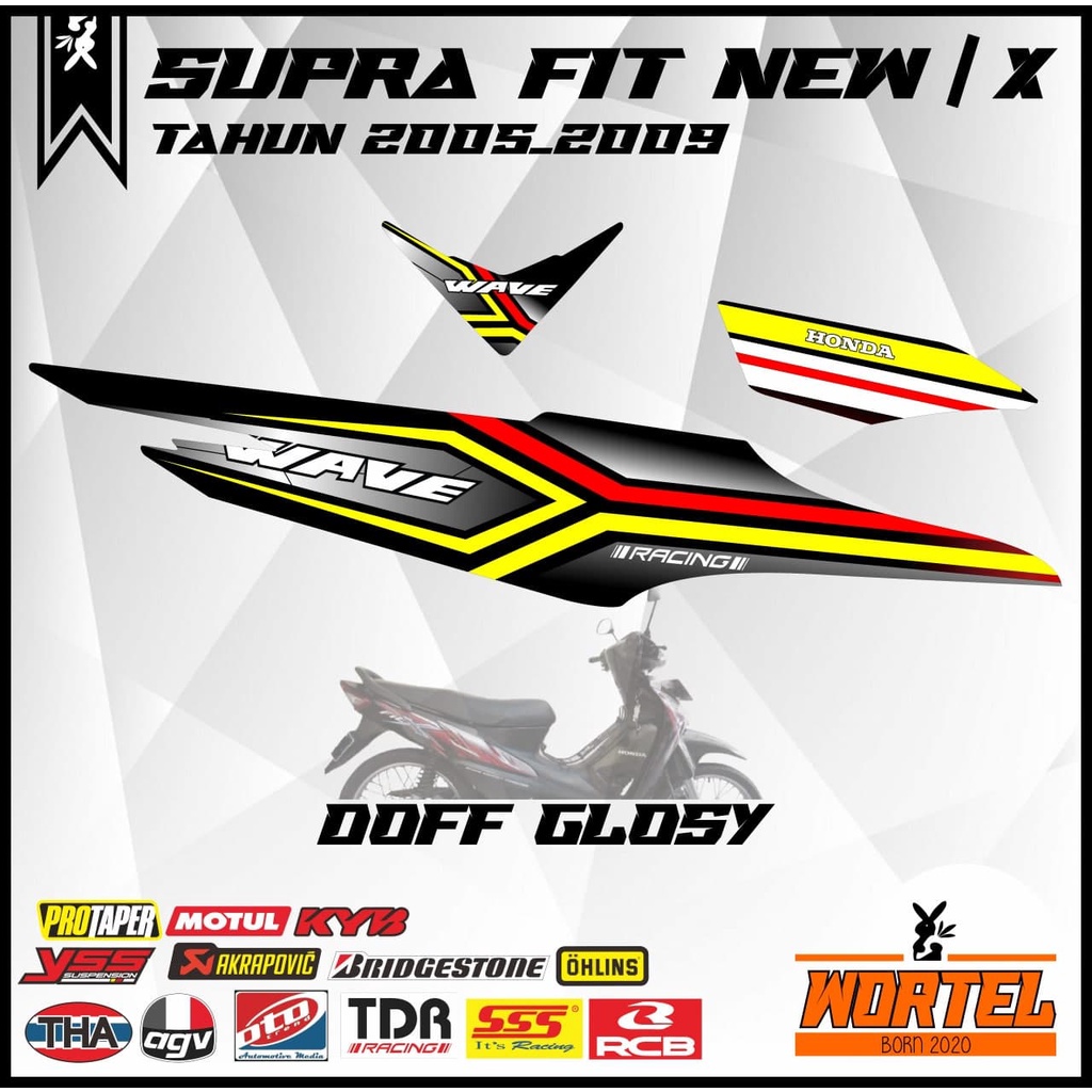 Striping Hologram Supra FIT-Stiker Lis Decal Motor Supra Fit New Racing Simpel Keren (2005-2009)