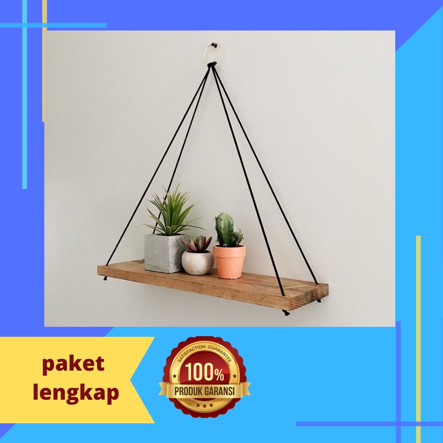 rak ambalan dinding minimalis kayu Hiasan dekorasi kamar tidur gantung serbaguna dapur laci kamar 60