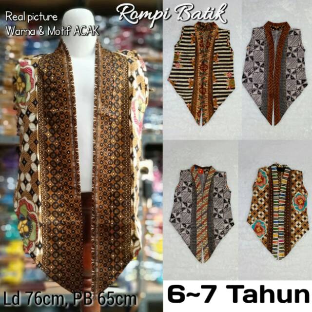 Rompi Batik Anak Usia 5-6-7-8 Tahun