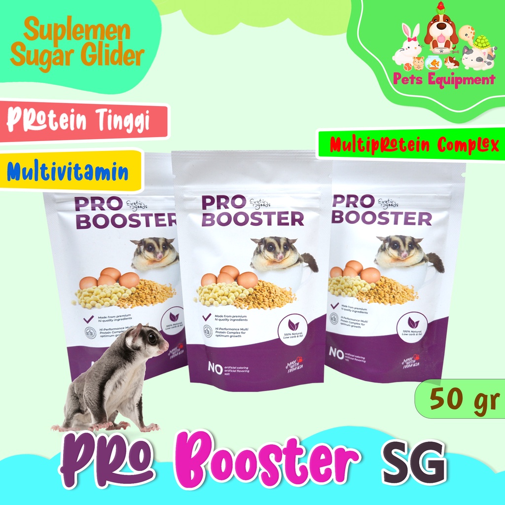 PRO BOOSTER 50 gr/sumber protein sugar glider hamster landak mini/vitamin sugar glider