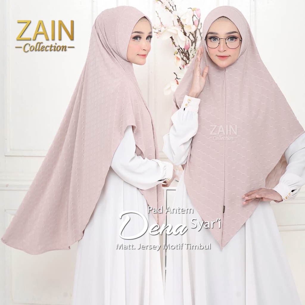 Jilbab Instan Bergo Dena Syari Ori Zain Collection-CREAM