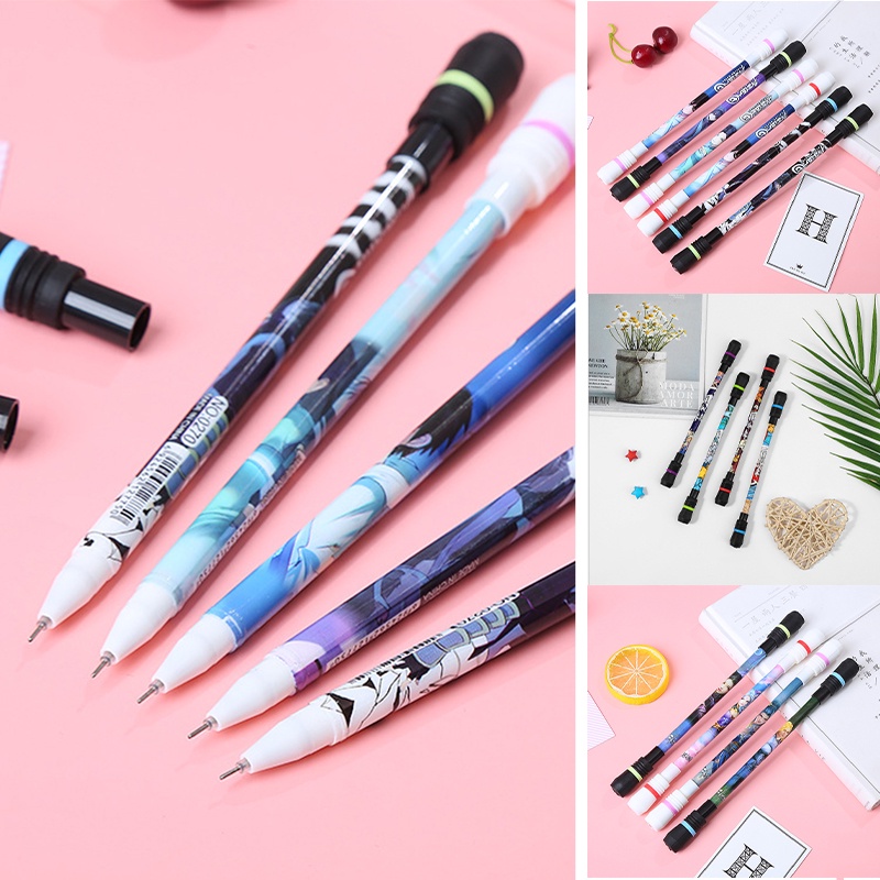 COD Rotating pulpen pen gel putar pena lucu tinta hitam bisa  pen imut keren pulpen unik atk kebutuhan anak sekolah termurah import-Won