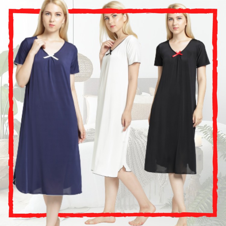 S M L XL XXL XXXL Sexy Sleepwear Lingerie Big Size Baju Tidur Wanita Dewasa Daster Seksi Terusan 3/4