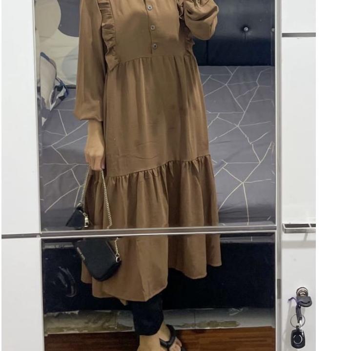 (PALING DICARI) MILA TUNIK LONG CRINCLE / TUNIK LONG WANITA OOTD SELEBGRAM