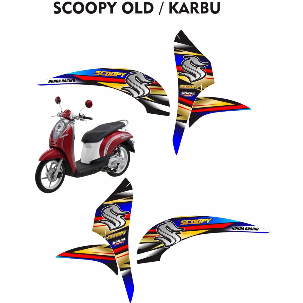 MOTIF VARIASI CUSTOM STIKER BUAT MOTOR HONDASCOOPY LAMA / SCOOPY OLD /VARIASI LIS STRIPING SCOOPY VA