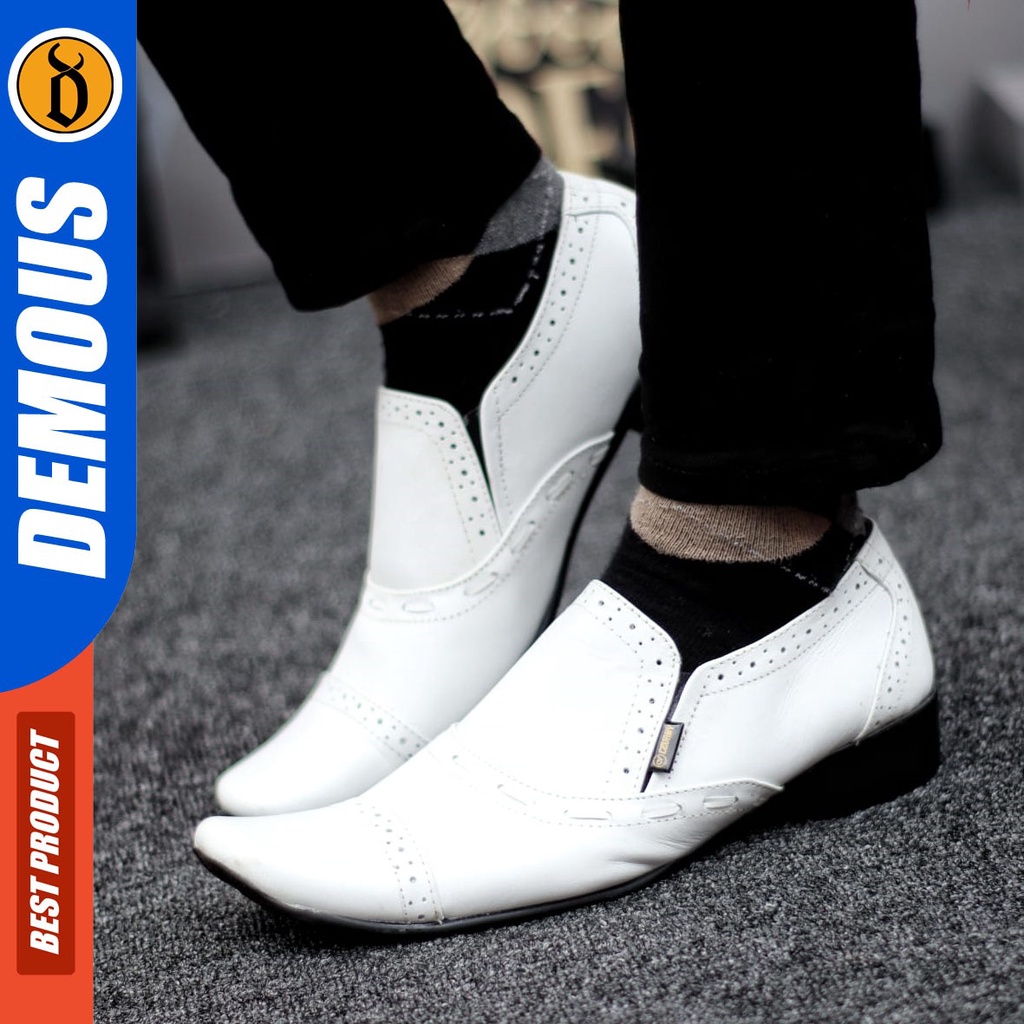 DEMOUS Opeck - Sepatu Formal Pantopel Hitam Kulit Asli Kerja Pria