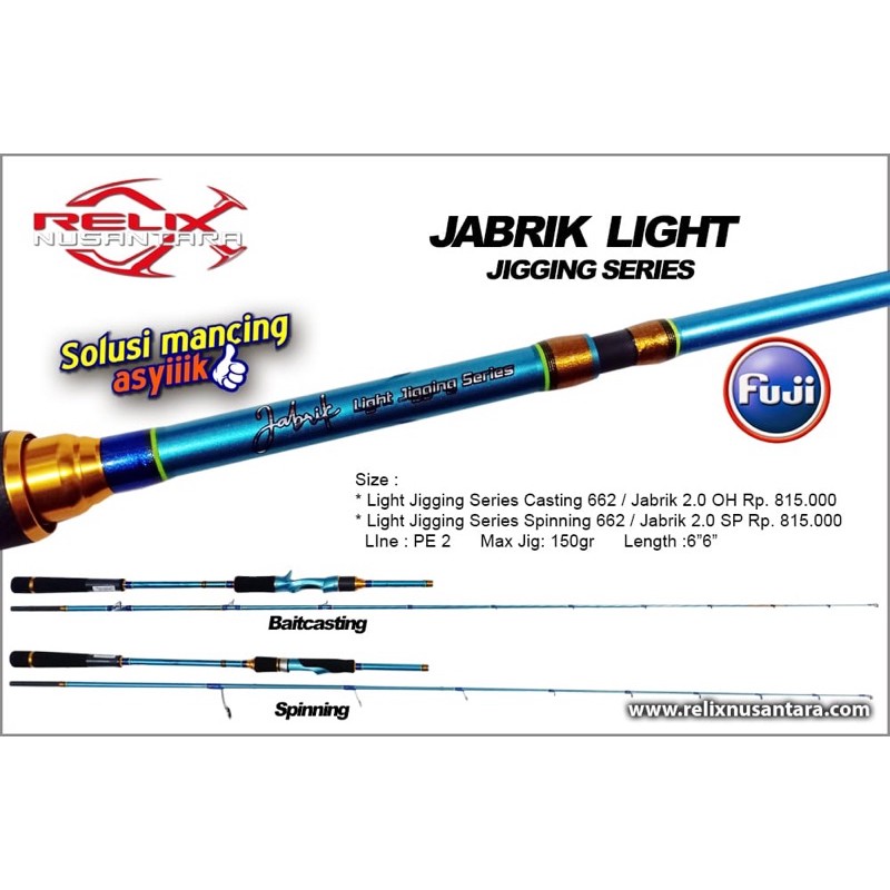 ROD JABRIK OVERHEAD LIGHT JIGGING PE 1,2 |  2 | 0,8JORAN PANCING MANCING MANIA