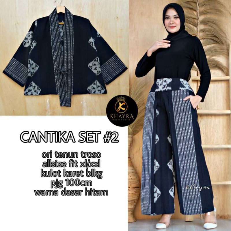 cantika Set #2 Outer dan Kulot Etnik Tenun Troso Asli Jepara