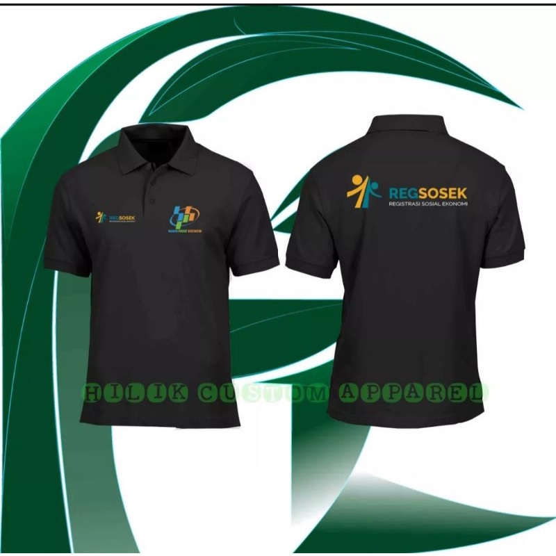 KAOS POLO SHIRT PENDEK REGISTRASI SOSIAL EKONOMI // REGSOSEK 2022 // BADAN PUSAT STATISTIKA // BAJU 