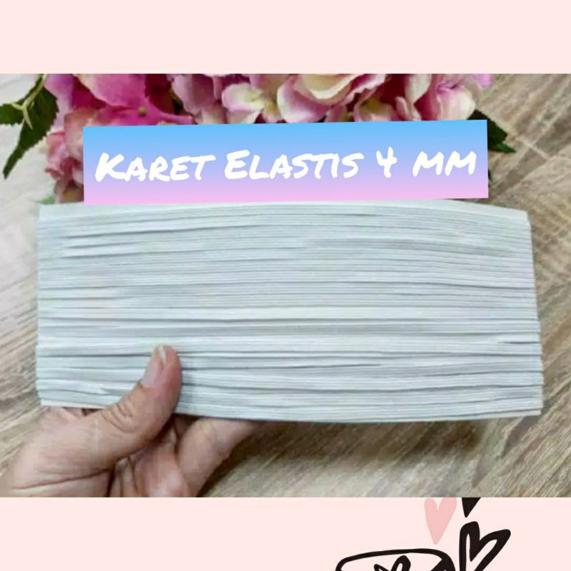 10 YARD - 4 mm | KARET ELASTIS HITAM PUTIH | TALI ELASTIS |TALI MELAR