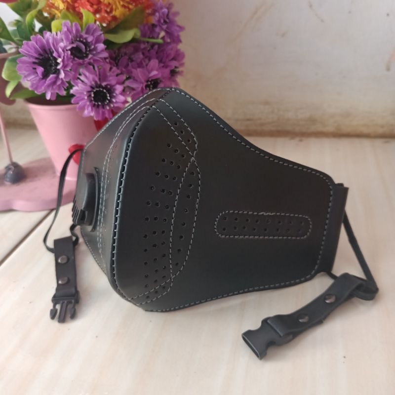 Masker mulut kulit sintetis pria - masker rider biker pria terbaru