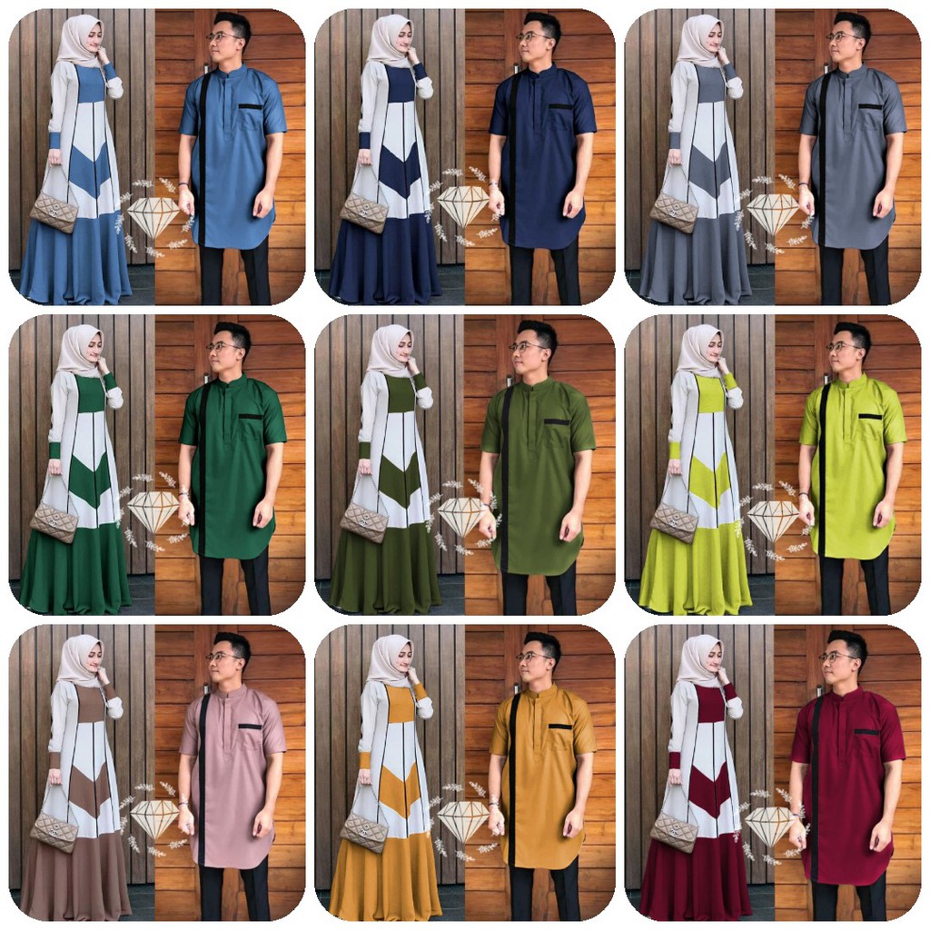 SET CP SHIRAYA GAMIS  COUPLE  BUSUI  MOSCREPE BAJU  COUPLE  